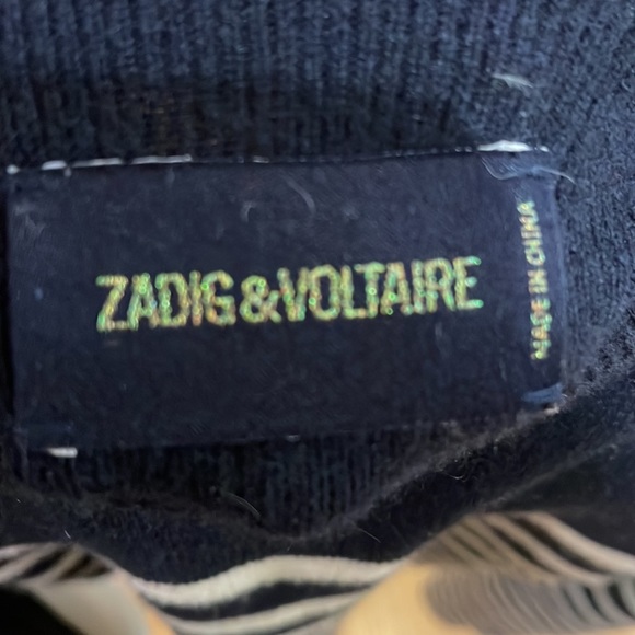 Zadig & Voltaire Cashmere and Wool Sweater with Cold Shoulder - Picture 3 of 4